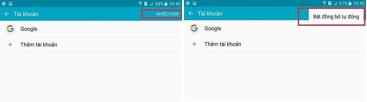 Bật đồng bộ tự động Cách đăng xuất Gmail trên điện thoại Android khỏi thiết bị khác