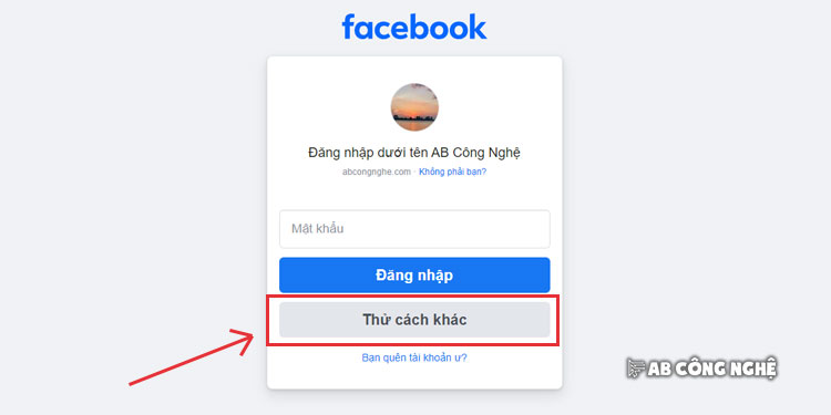 Bấm vào "Thử cách khác" khi bạn đã tìm kiếm được nick bị hack của mình